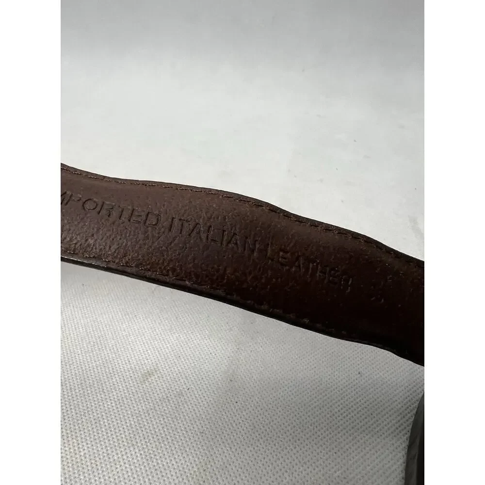 Mens Brown Leather Golf Belt Golf Swing Buckle Club Medallions Size 36